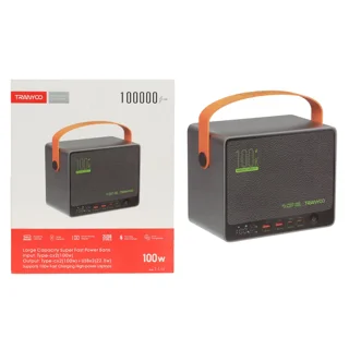 پاوربانک PD و فست شارژ صد هزار (Tranyoo 100000mAh) مدل T-L10 100W - مشکی